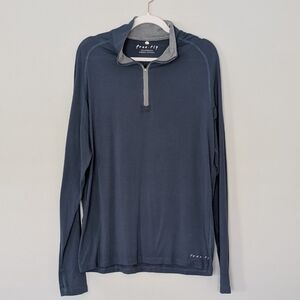 Free Fly Men's Performance Bamboo Blue Long Sleeve Pullover L